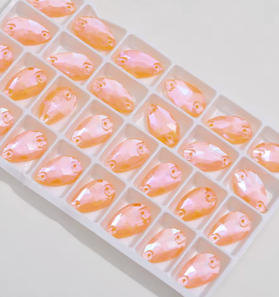 Ommeltavat strassit Teardrop Neon Orange AB, Basic laatu